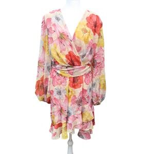 NWT Alex Marie Chiffon Floral Dress Size 14 Pink Lily Garden Fairy $178